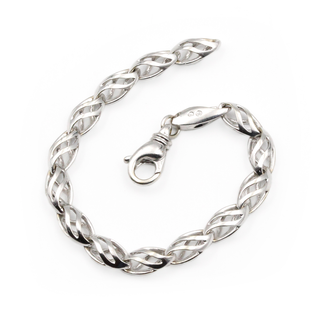 14K White Gold Oval Link Bracelet