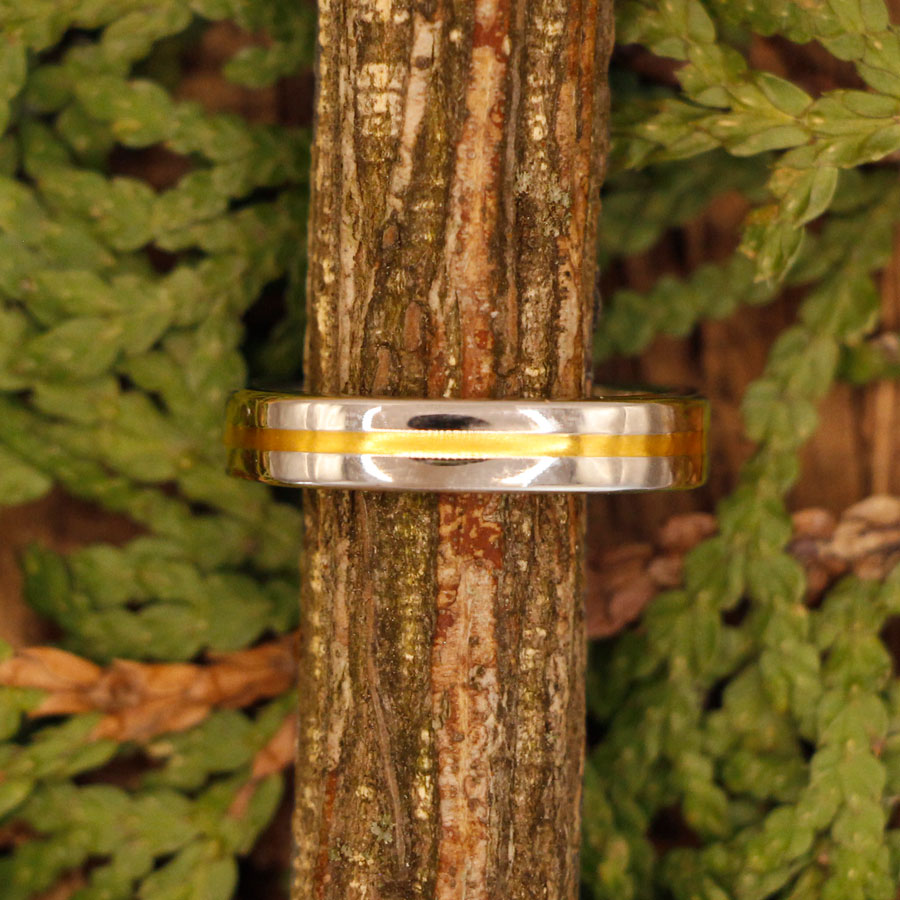 Platinum and 24K Gold Inlay Ring