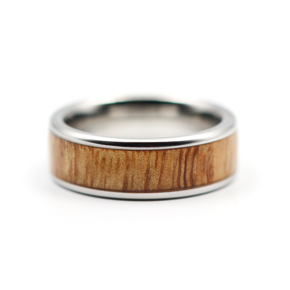 Vitalium Ring with Mango Wood Inlay