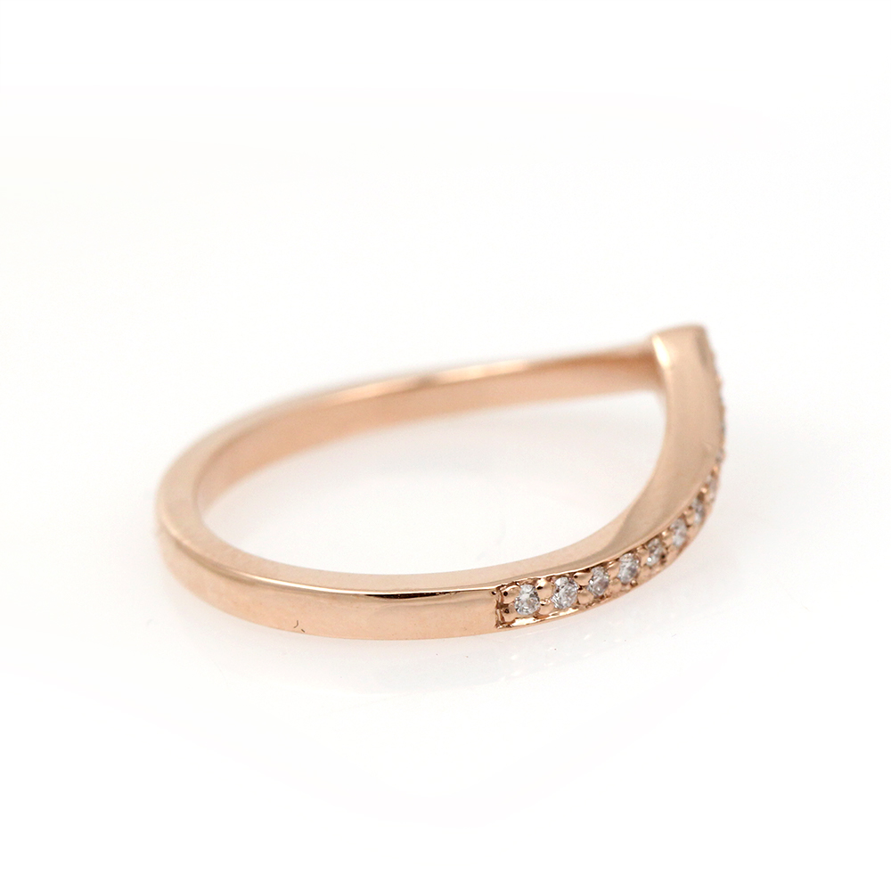 Arte*Vitta 14K Rose Gold Diamond 'Bee Sweet' Contour Band