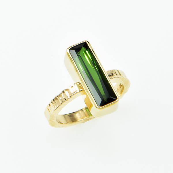 Baksa 14K Yellow Gold Green Tourmaline Ring