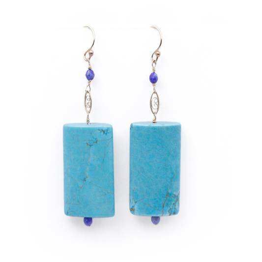 Natalie E.L. Zolg Howlite and Lapis Earrings