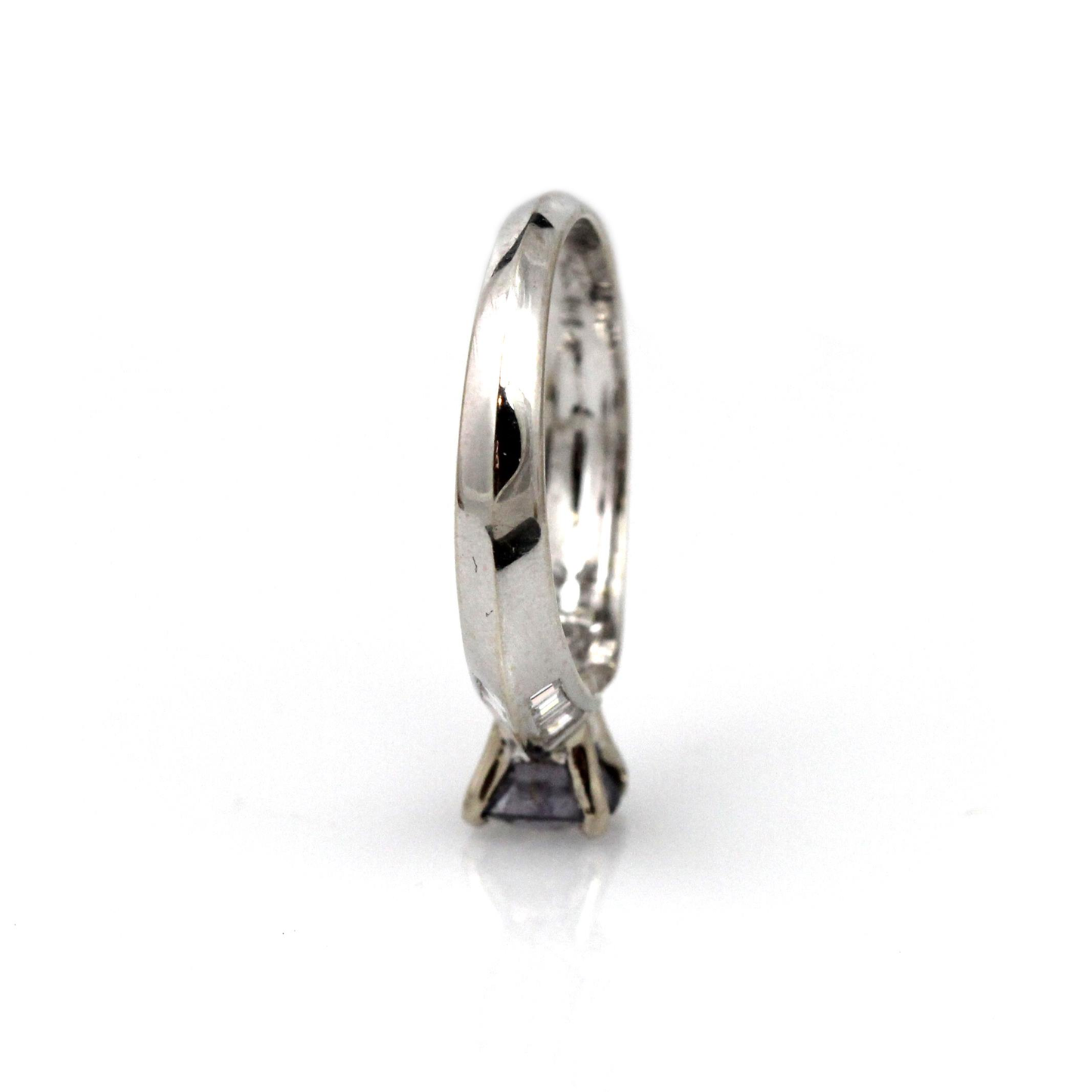 14K White Gold, Diamond, and Spinel Ring