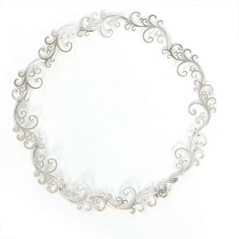 Kelim Sterling Silver Scroll Necklace