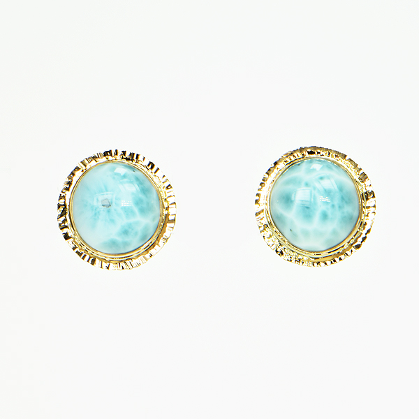 Baksa 14K Gold Larimar Earrings