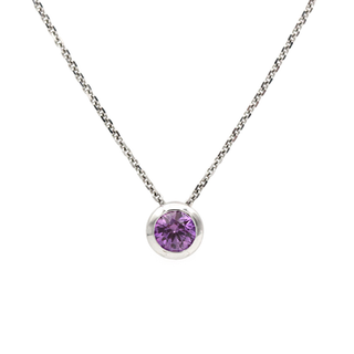 14K White Gold and Pink Sapphire Slide Pendant