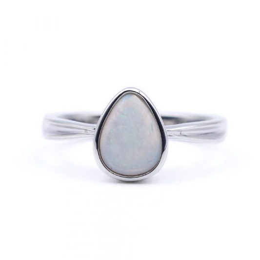 Sterling Silver Crystal Opal Ring