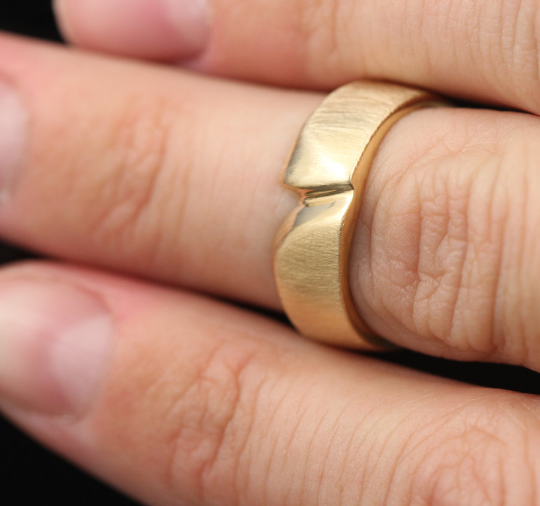 14K Yellow Gold Post-Modern Sculptural Ring