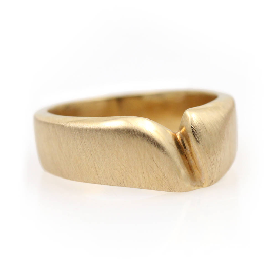 14K Yellow Gold Post-Modern Sculptural Ring