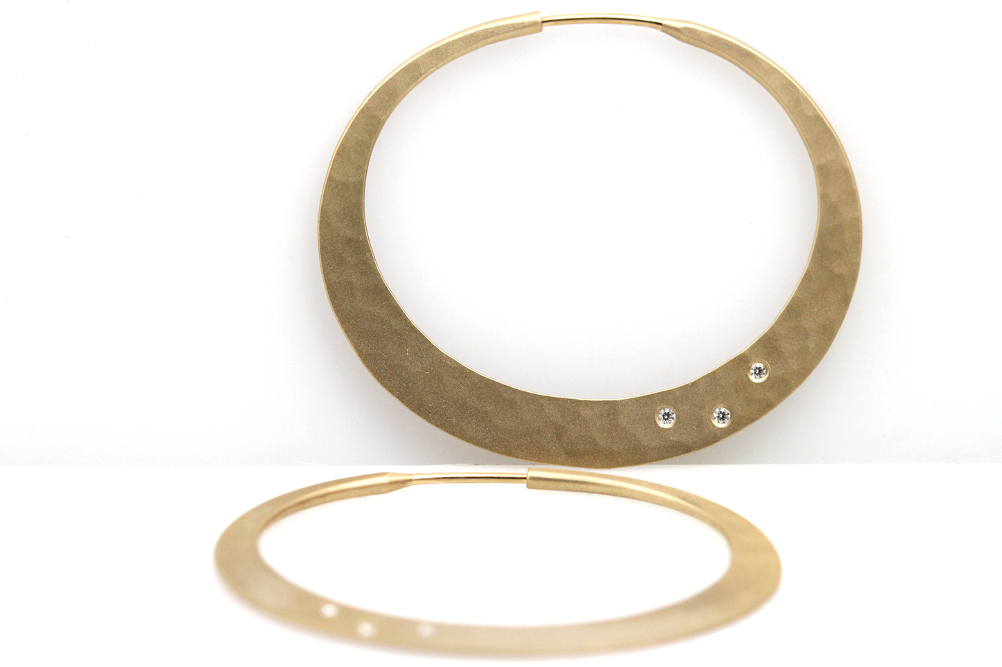 Toby Pomeroy Eco Gold and Diamond Twilight Eclipse Hoops