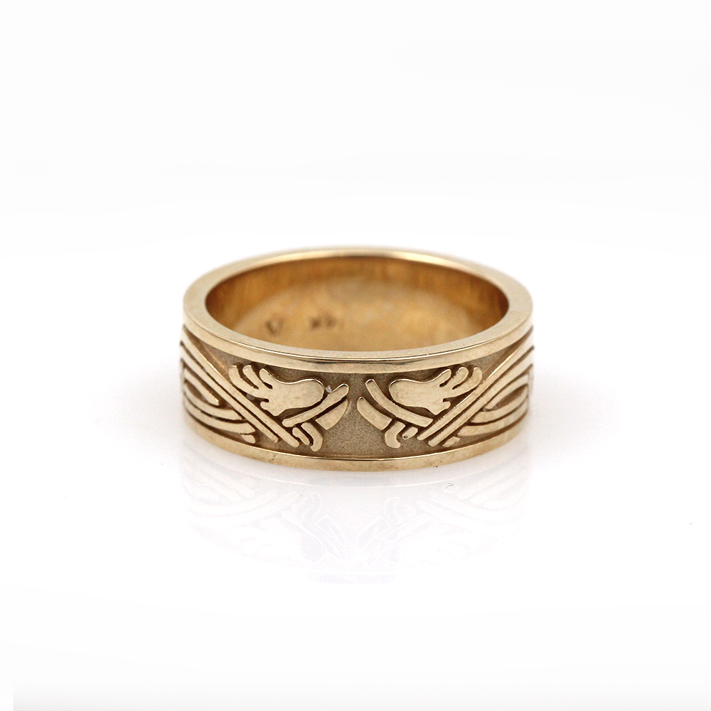 14K Yellow Gold  'Heron' Celtic Knot Band