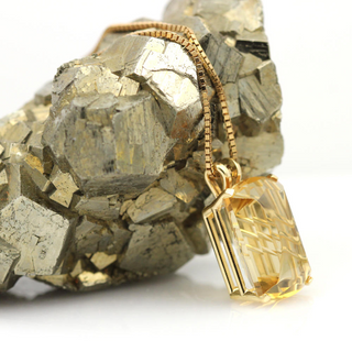 14K Yellow Gold Custom-Cut Citrine Pendant