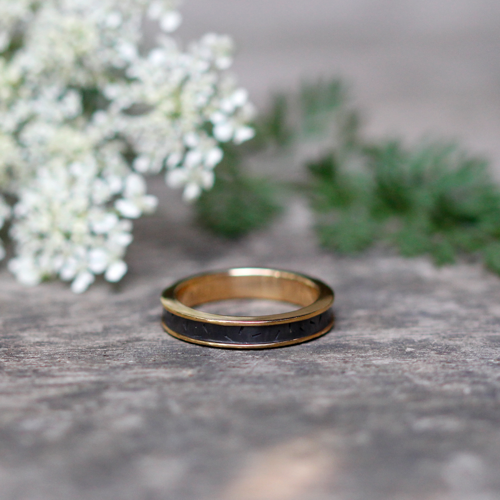 Gold Niobium Inlay Ring